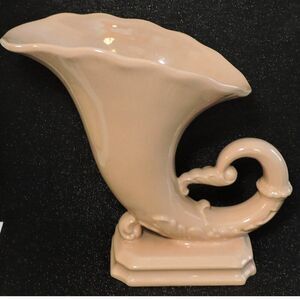 Pink Cornucopia Vase Flowers Home Decor Table Top Shelf